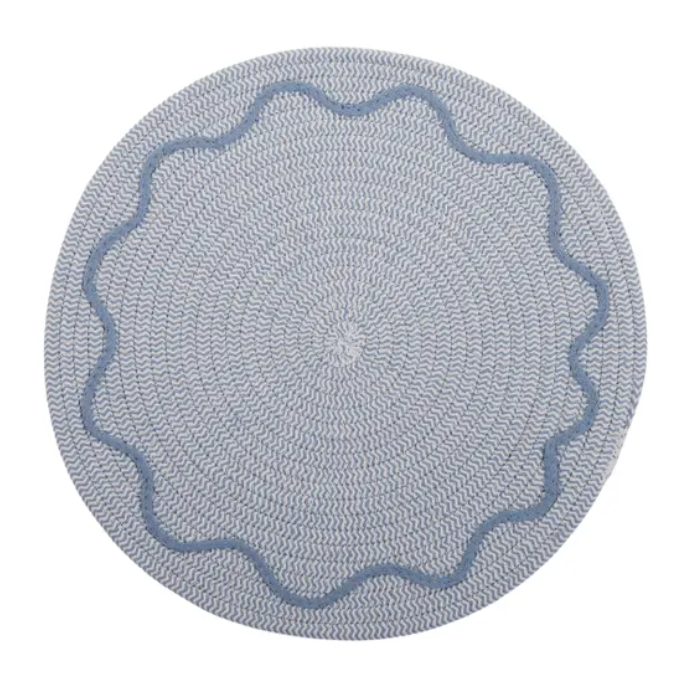 Virgo Cotton Round Placemat Blue