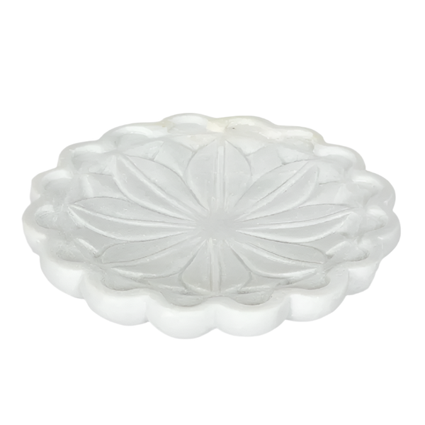 Lia Marble Flower Bowl Medium White