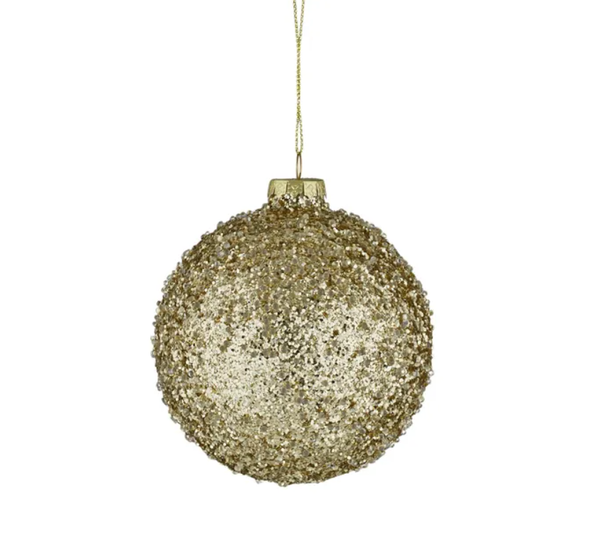 Goldie Bauble Glass 10cm Gold