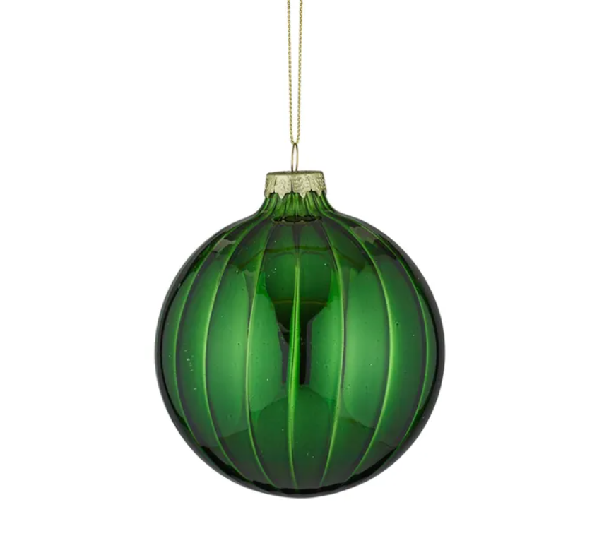 Verdant Bauble Glass 10cm Green