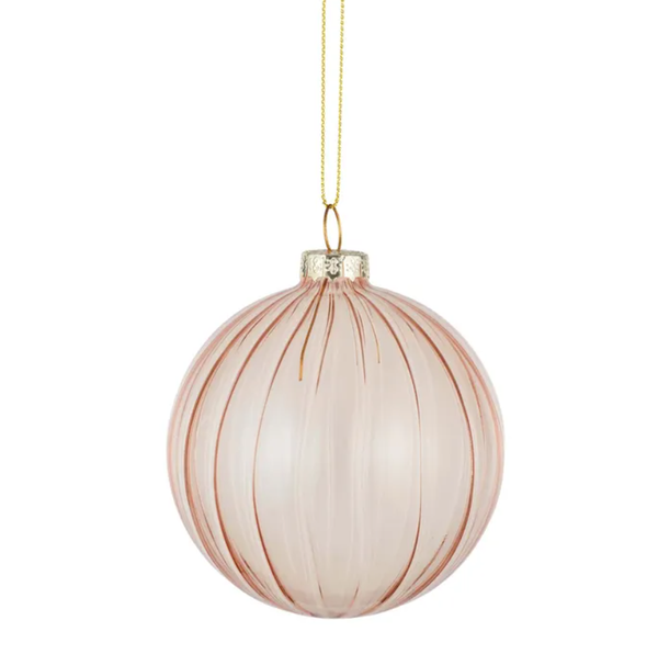 Cherub Bauble Glass 8cm Light Pink