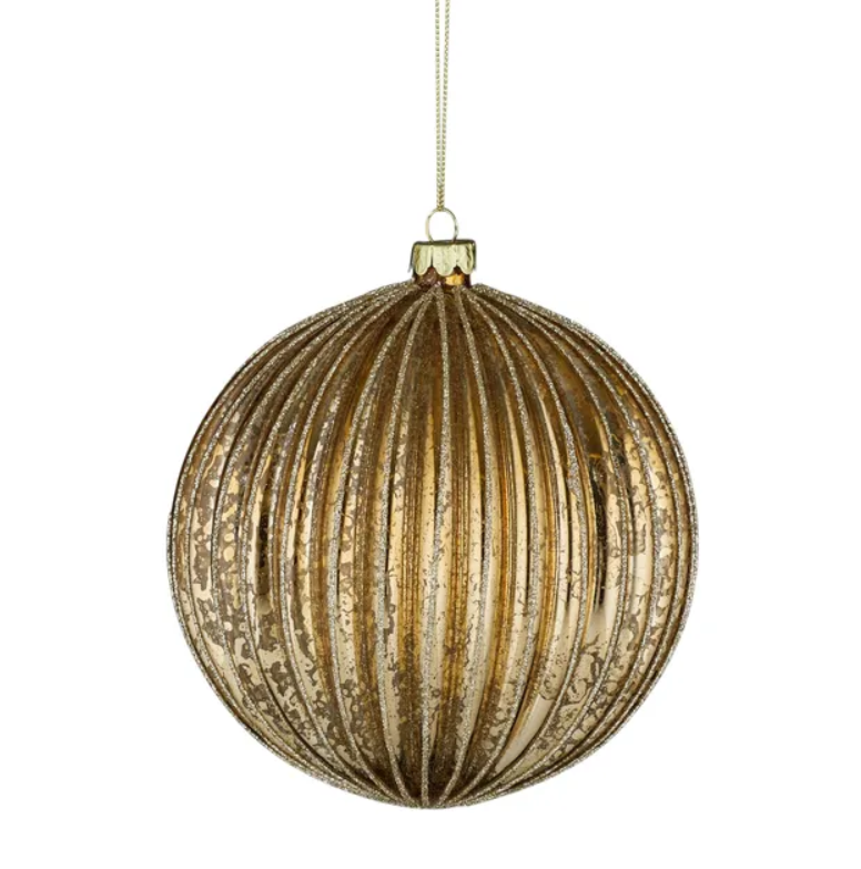 Bronze Bauble Glass 15cm