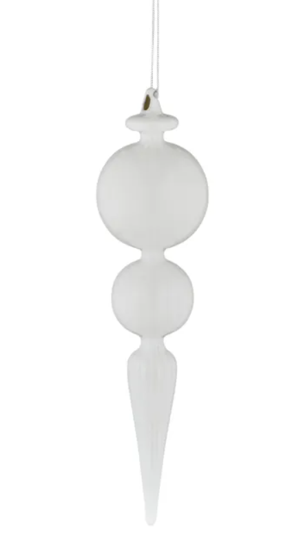 Glacial Ornament Glass  White