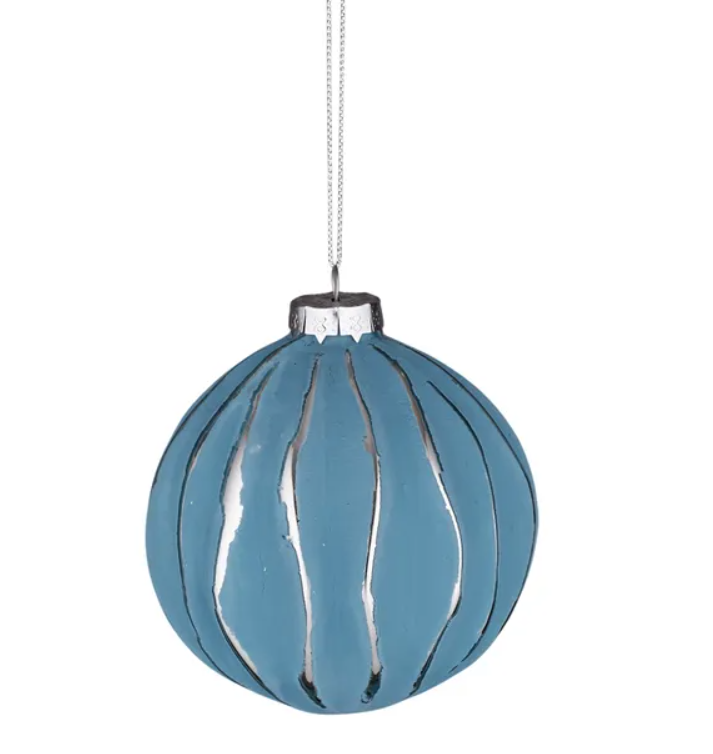 Sky Bauble Glass 10cm Blue