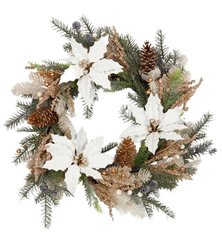 Floral Wreath Foam 76cm Green/White