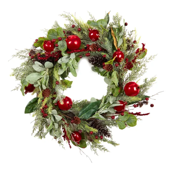 Wreath with Berries Foam 78cm Red/Green