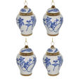 Chinoiserie Monkey Ginger Jar Ornaments Set/4