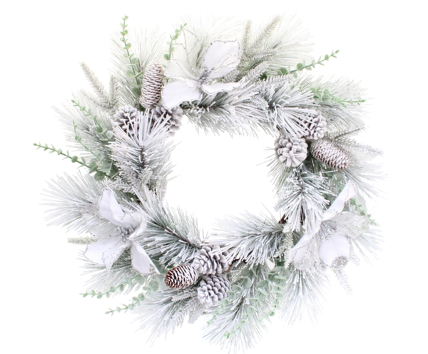 Wreath Magnolia White 65cm