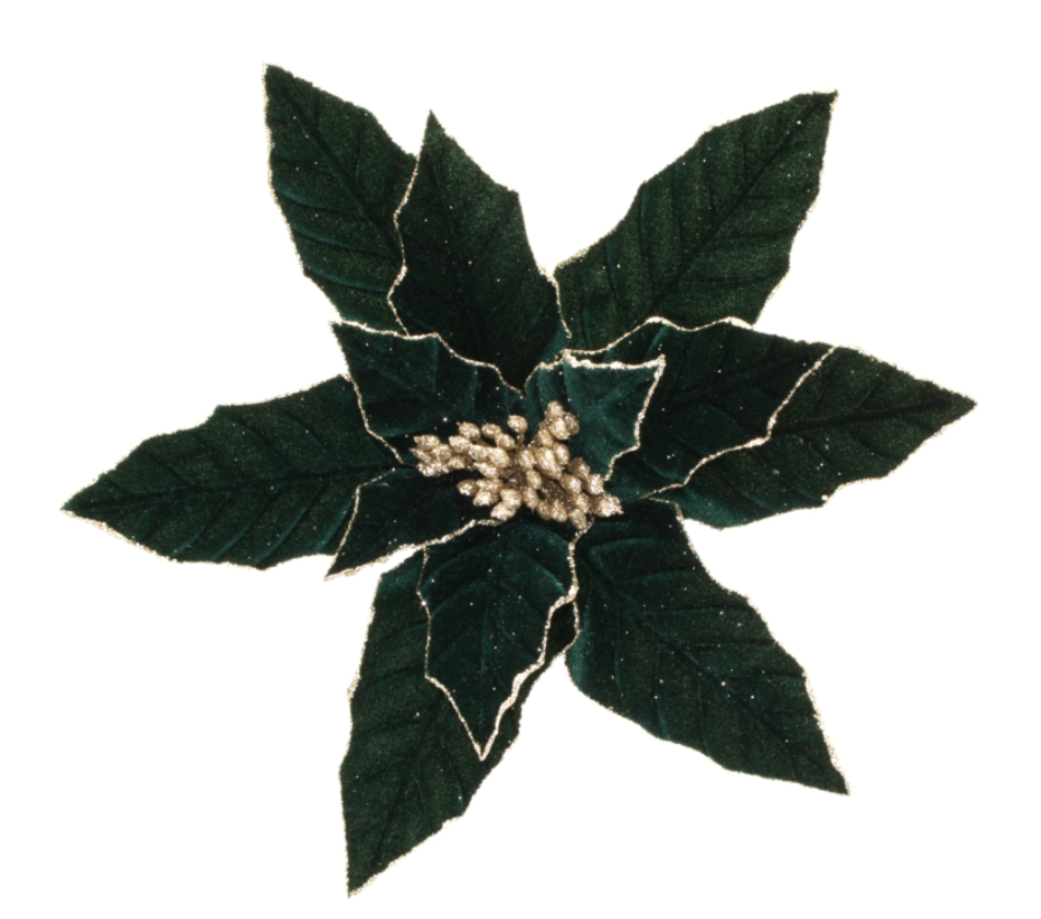 Poinsettia Clip Forest Green