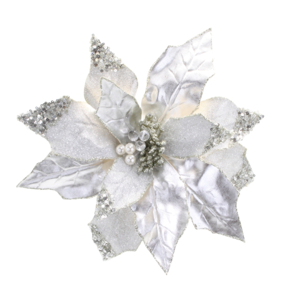 Poinsettia Clip Platinum