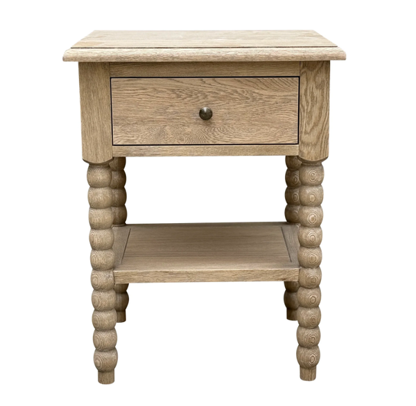 Bobbin Weathered Oak Side Table 50cm