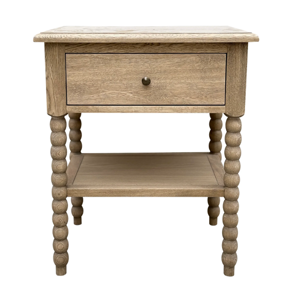 Bobbin Weathered Oak Side Table 60cm