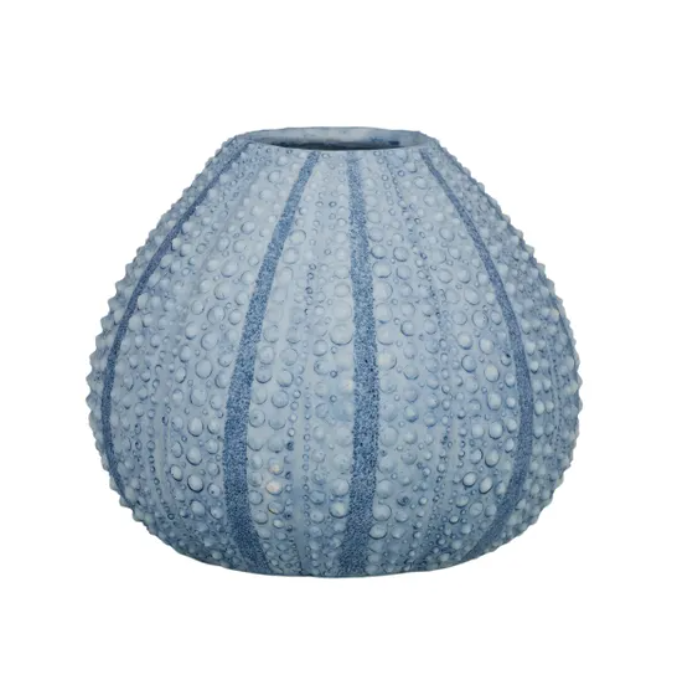 Urchin Resin Vase Blue