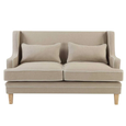 Bondi Hamptons 2 Seat Sofa Natural With White Piping