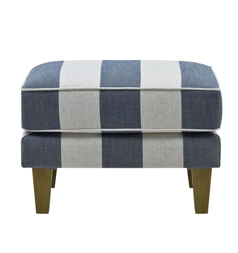 Bondi Hamptons Ottoman Denim/Cream Stripe