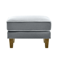 Bondi Hamptons Ottoman Grey W/White Piping