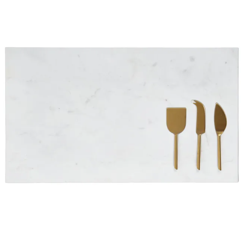 Marble Cheese Board Set 4pc