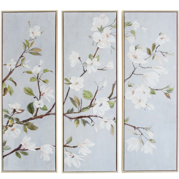 Framed Canvas Set/3 Magnolias