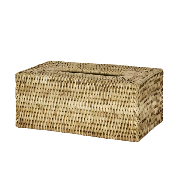 Paume Rattan Rectangle Tissue Box Natural