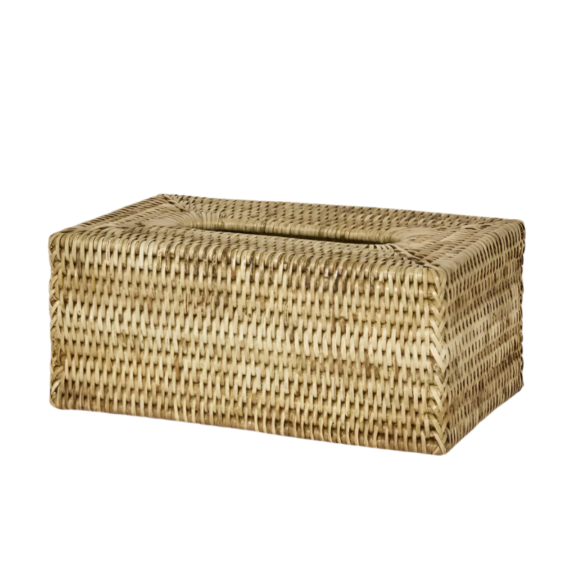 Paume Rattan Rectangle Tissue Box Natural