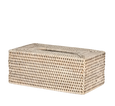 Paume Rattan Rectangle Tissue Box White Wash