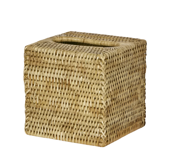 Paume Rattan Square Tissue Box Natural