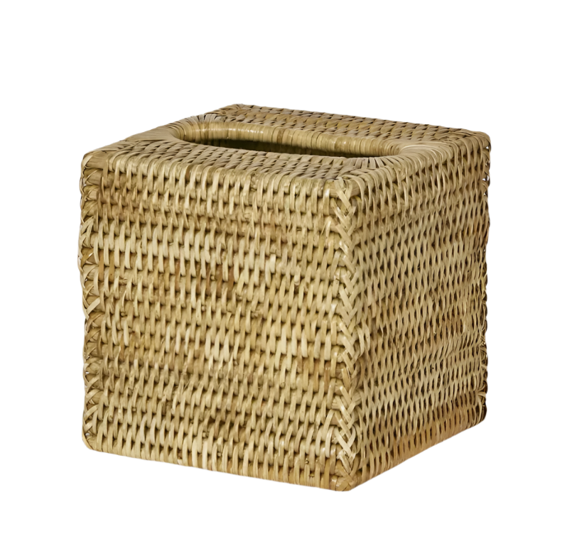 Paume Rattan Square Tissue Box Natural