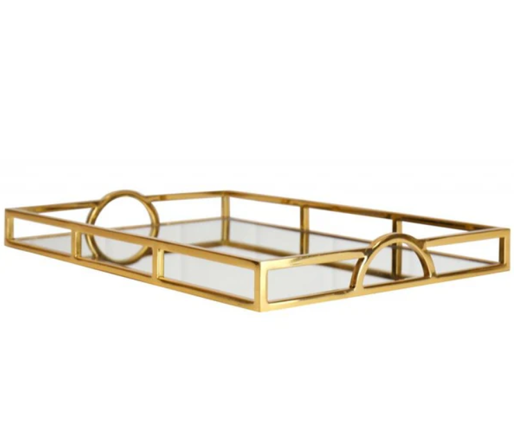 Arch Handle Tray Small Gold