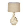 Petal Ceramic Table Lamp with Natural Linen Shade