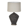 Meridien Black Lamp with Natural Linen Shade