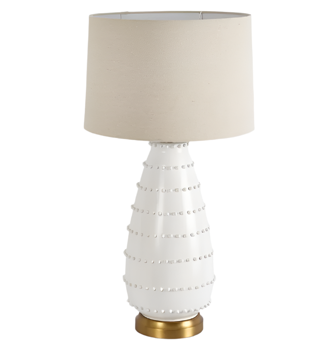 Grace White Table Lamp & Linen Shade