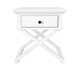 Sorrento Cross Leg Hamptons Side Table With Drawer White