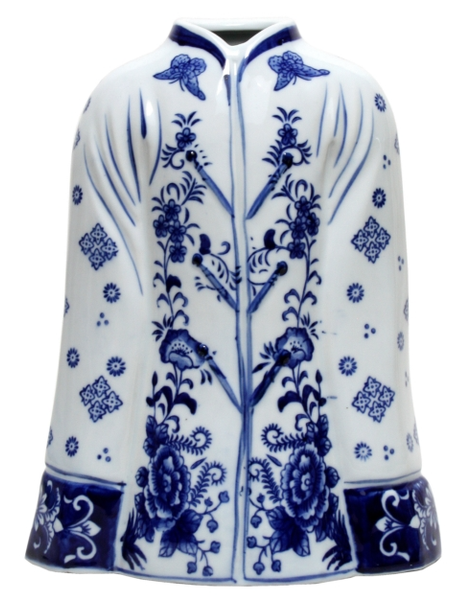 Blue & White Cheongsam Top
