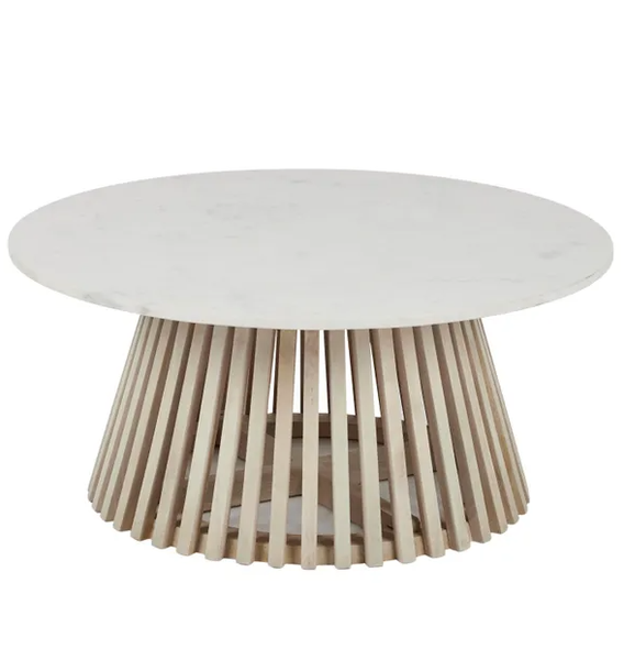 Mia Marble/Wood Coffee Table 80cm