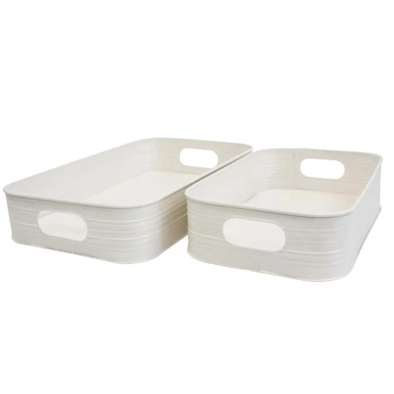 Metal Tray S/2 Ivory