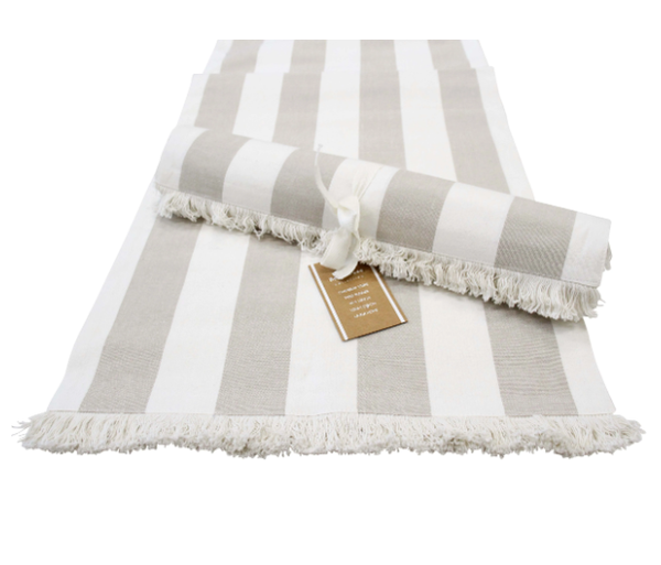Table Runner Chambray Stripe Natural