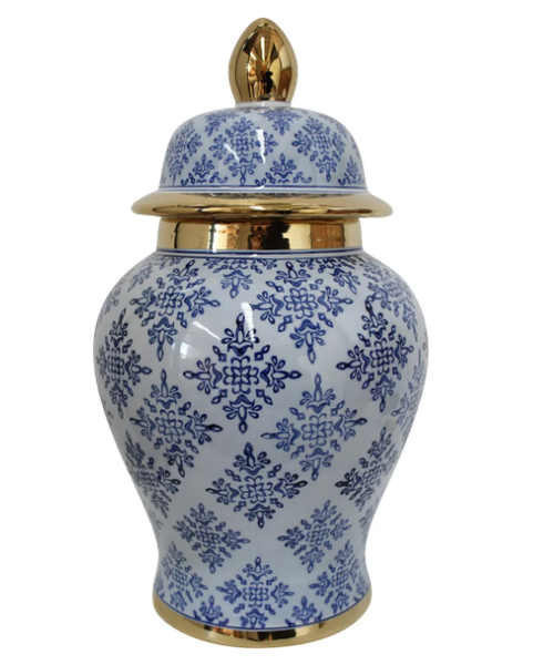 Ginger Jar Mosaic with Gold Trim