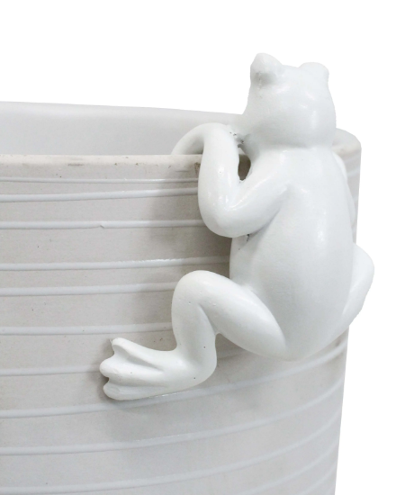 Pot Sitter Frog White