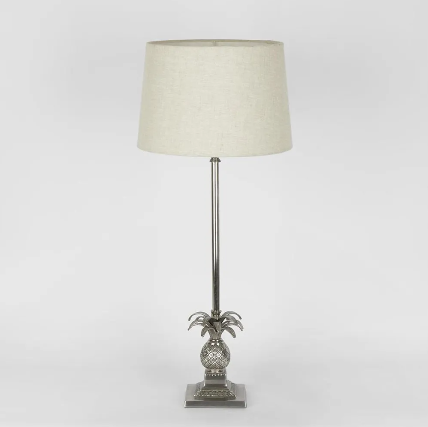 Caribbean Pineapple Table Lamp Base Antique Silver- Base Only
