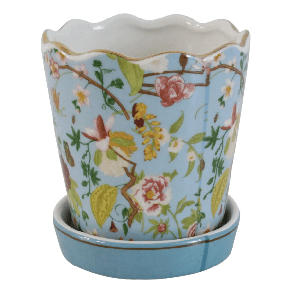 Planter Botanical Blue - Hamptons Style