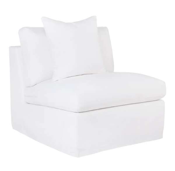 Birkshire Slip Cover Modular Occasional Chair - White Linen