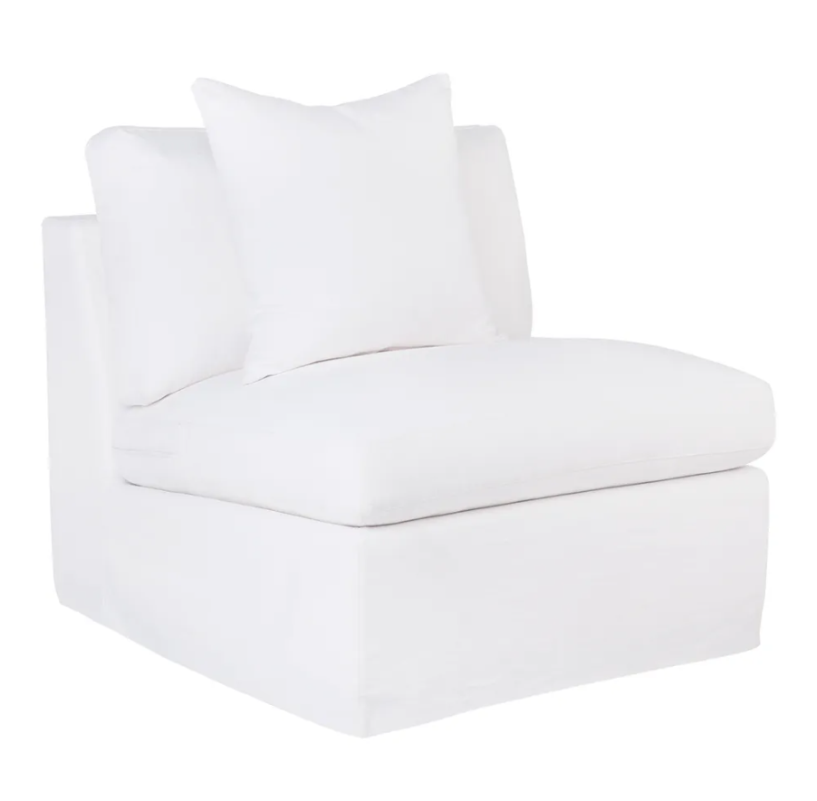 Birkshire Slip Cover Modular Occasional Chair - White Linen