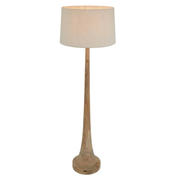 Lancia Floor Lamp Light with Natural Linen Shade