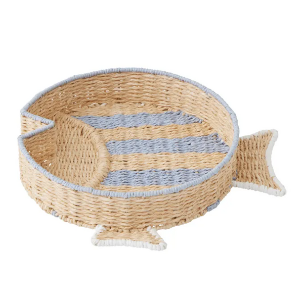 Fish Woven Tray Blue/Natural