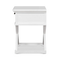 West Beach Cross Leg Hamptons Side Table W/Drawer White