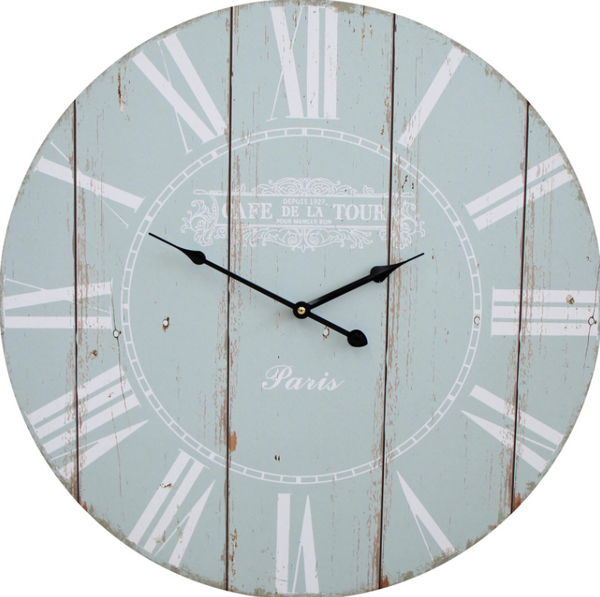 Clock Cafe Sage 58cm