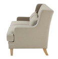 Bondi Hamptons 2 Seat Sofa Natural With White Piping