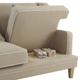 Bondi Hamptons 2 Seat Sofa Natural With White Piping