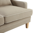 Bondi Hamptons 2 Seat Sofa Natural With White Piping