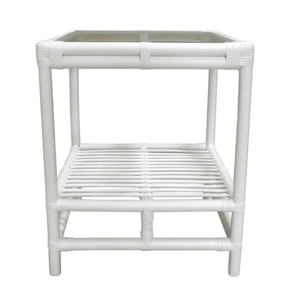 Havana Rattan Side Table White